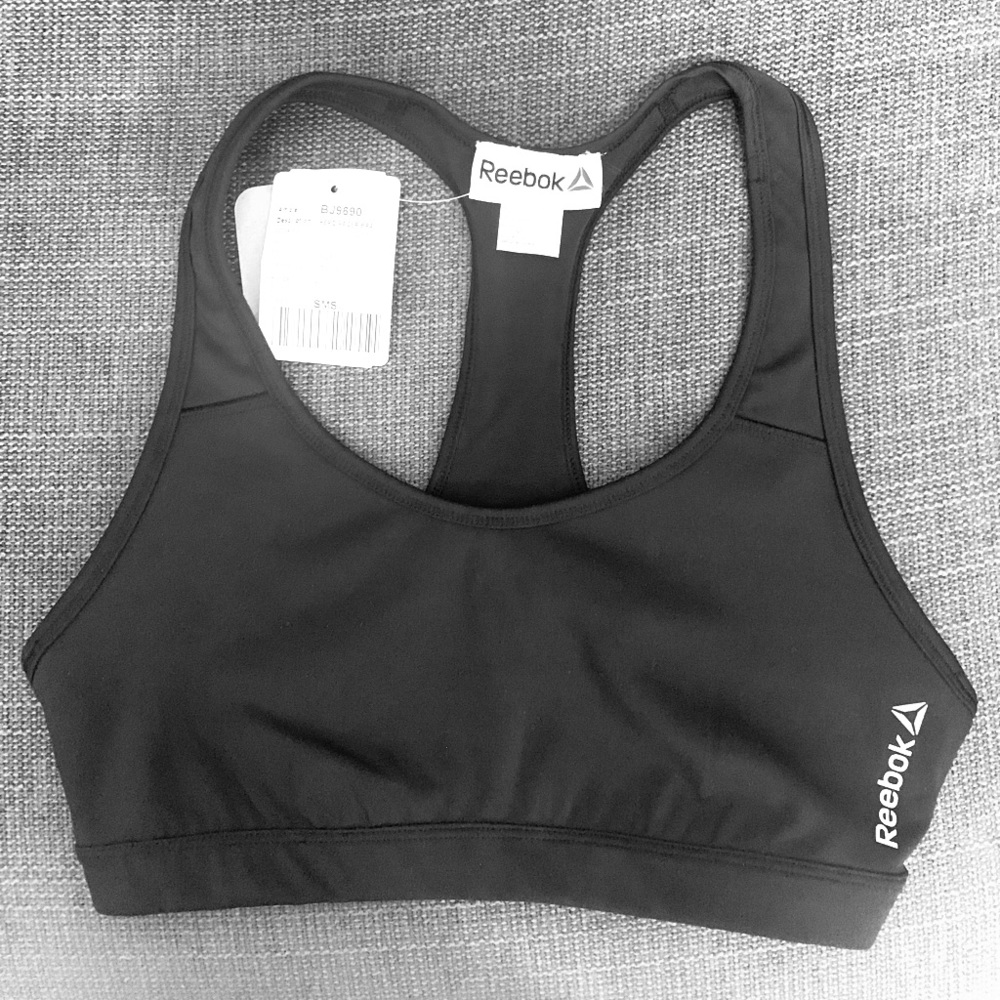 NWT Reebok Hero Racer Black Sports Bra in Small